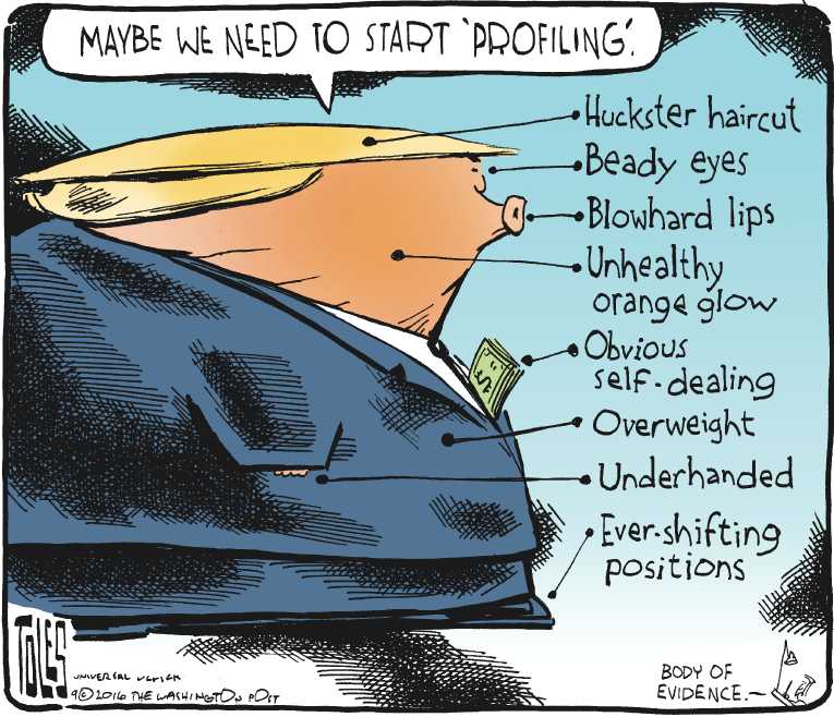 Political/Editorial Cartoon by Tom Toles, Washington Post on Trump Maps Out Road to Victory
