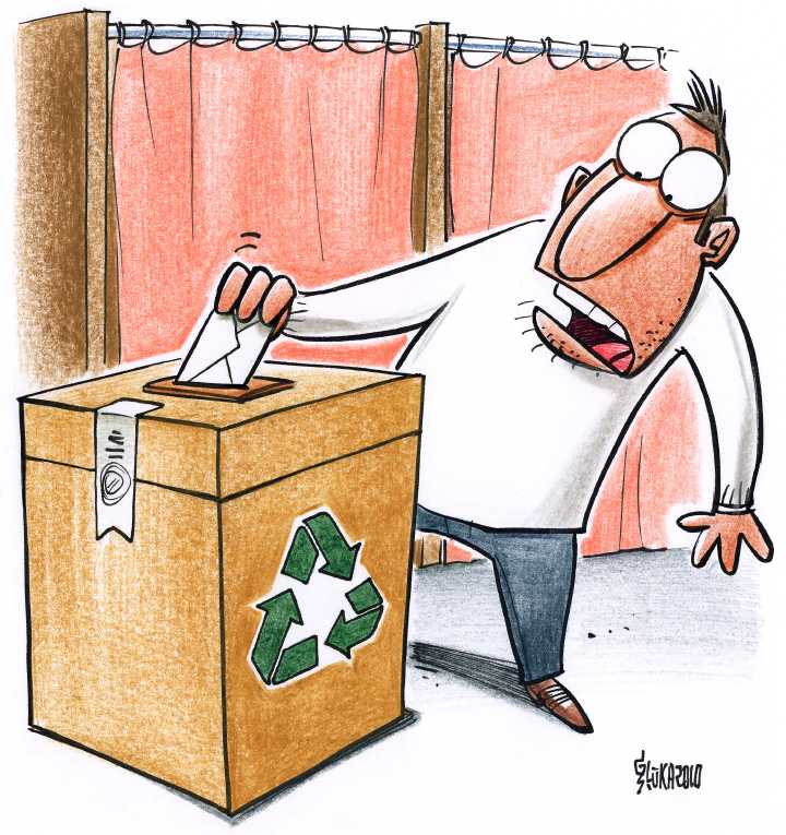 Political/Editorial Cartoon by Gatis Sluka, Latvijas Avize, Latvia on Election Rigging Not Possible