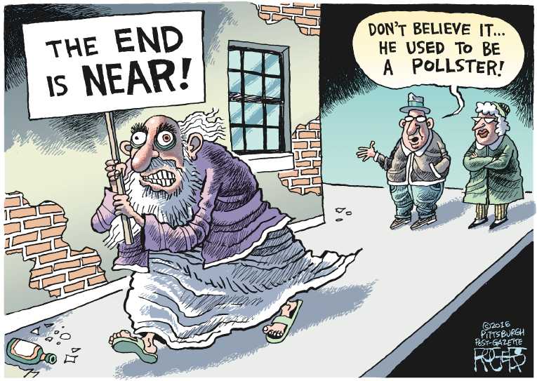 Political/Editorial Cartoon by Rob Rogers, The Pittsburgh Post-Gazette on Hillary Win Was Expected
