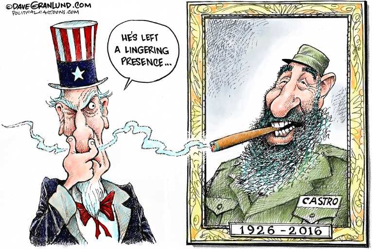 Political/Editorial Cartoon by Dave Granlund on Fidel Castro Dead