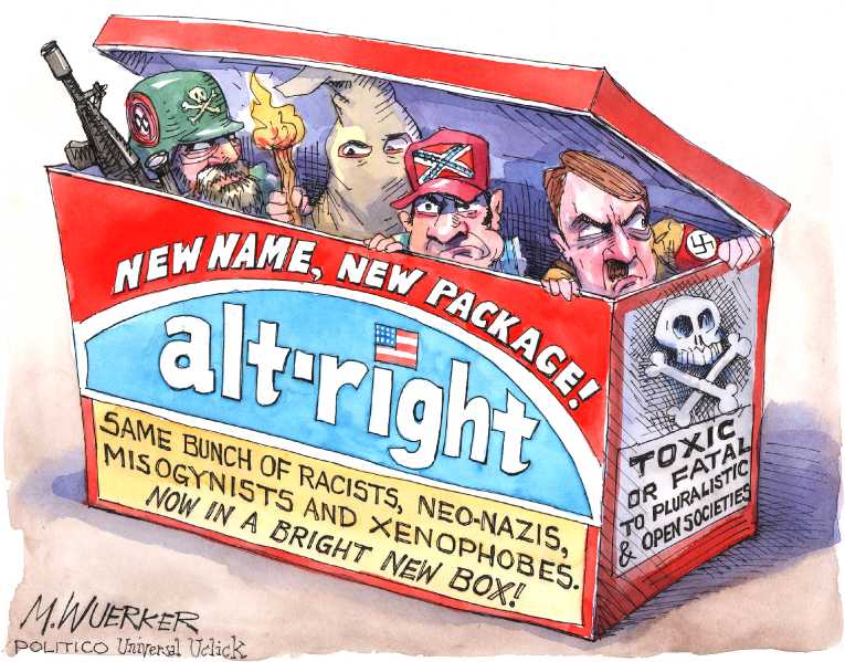 Political/Editorial Cartoon by Matt Wuerker, Politico on Right Basking in Glory
