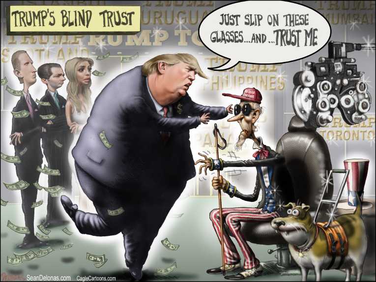 Political/Editorial Cartoon by Sean Delonas, CagleCartoons.com on Trump Prepares