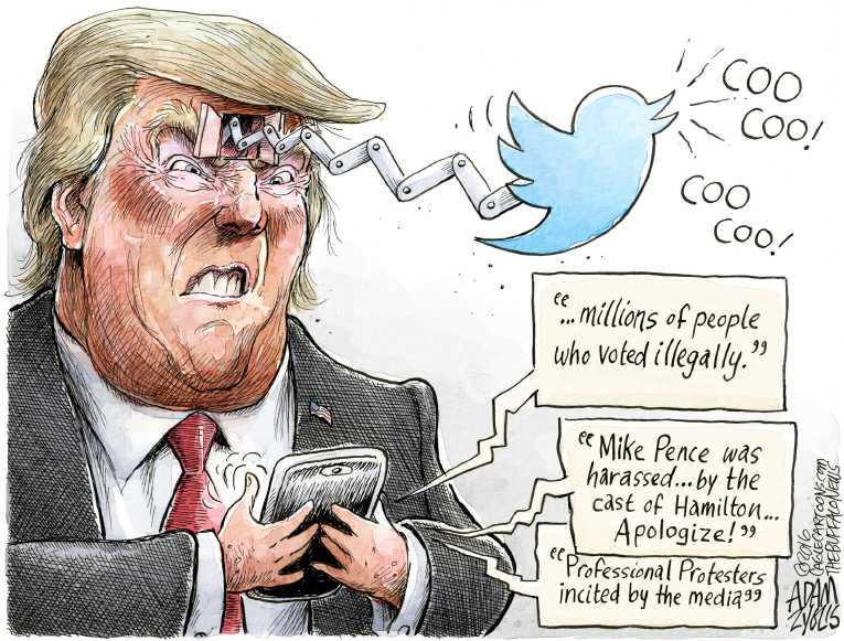 Political/Editorial Cartoon by Adam Zyglis, The Buffalo News on Trump Prepares