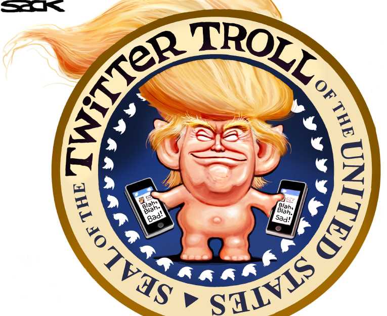 Political/Editorial Cartoon by Steve Sack, Minneapolis Star Tribune on Trump Prepares