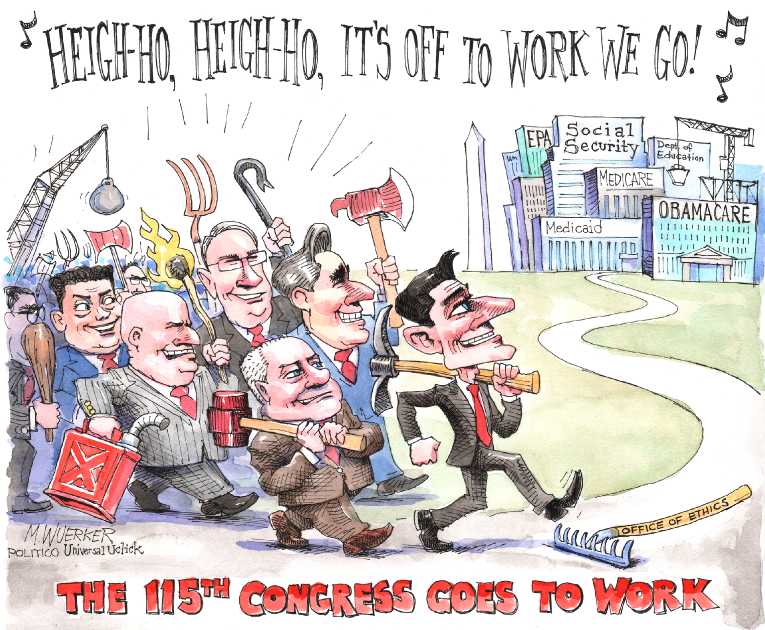 Political/Editorial Cartoon by Matt Wuerker, Politico on New Era to Begin