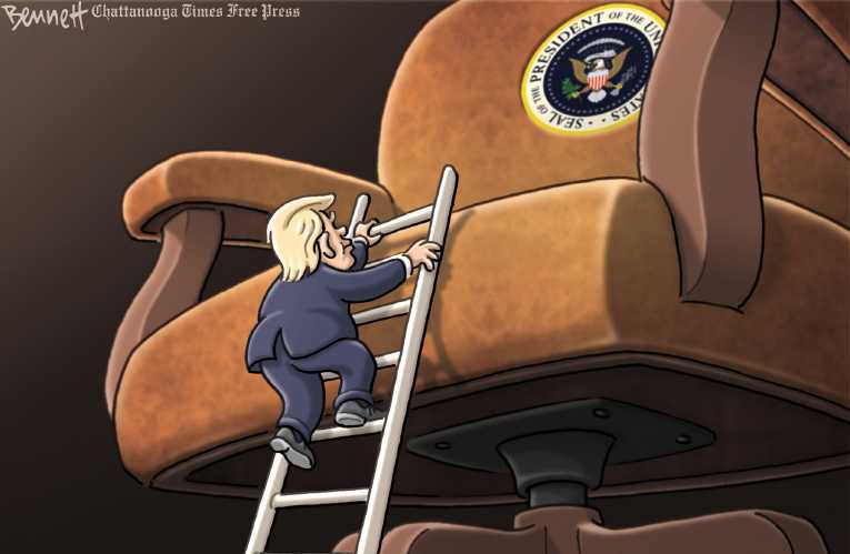 Political/Editorial Cartoon by Clay Bennett, Chattanooga Times Free Press on Trump to Take Oath