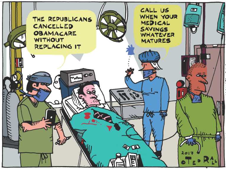 Political/Editorial Cartoon by Ted Rall on ObamaCare Repeal Likely