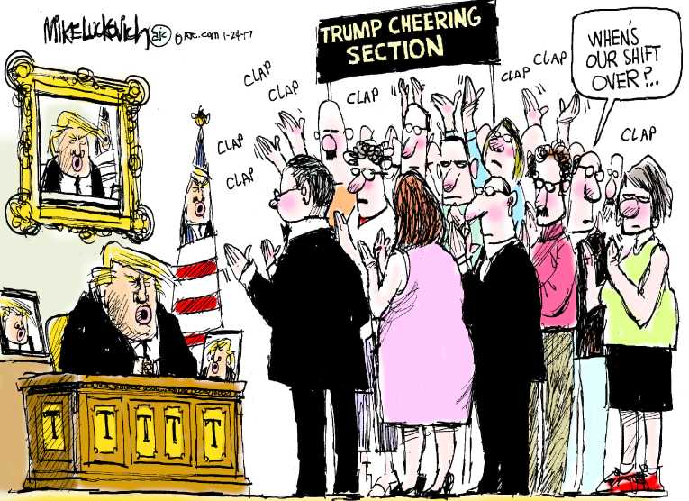Political/Editorial Cartoon by Mike Luckovich, Atlanta Journal-Constitution on Trump Proud