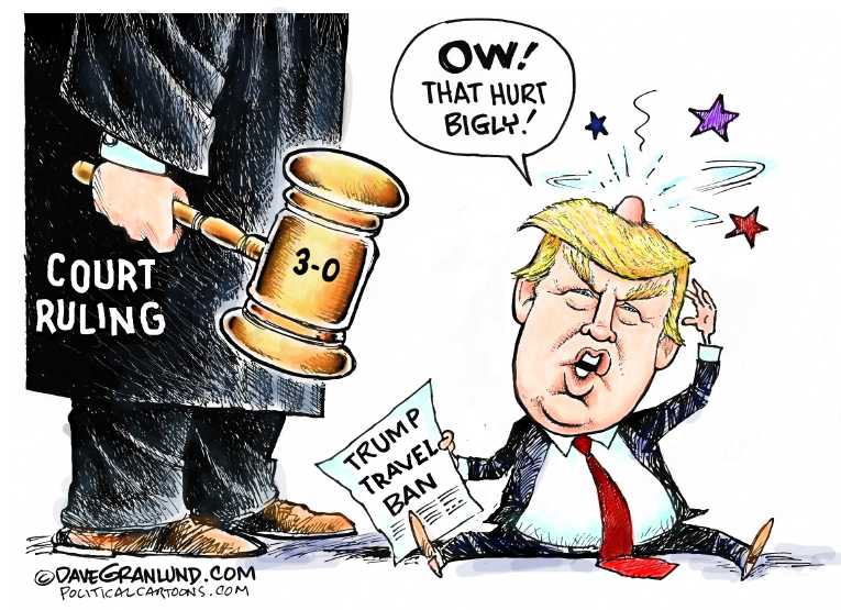 Political/Editorial Cartoon by Dave Granlund on Trump to Battle Courts