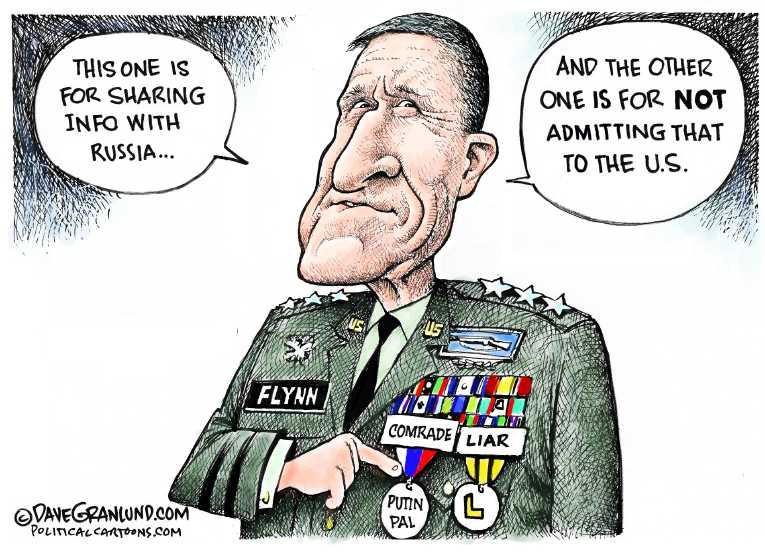 Political/Editorial Cartoon by Dave Granlund on Flynn Resigns