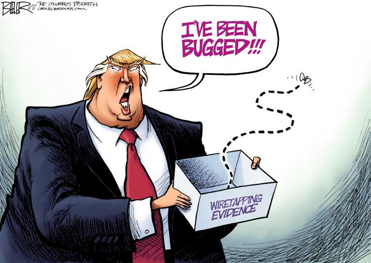 Political/Editorial Cartoon by Nate Beeler, Washington Examiner on Trump Under FBI Investigation