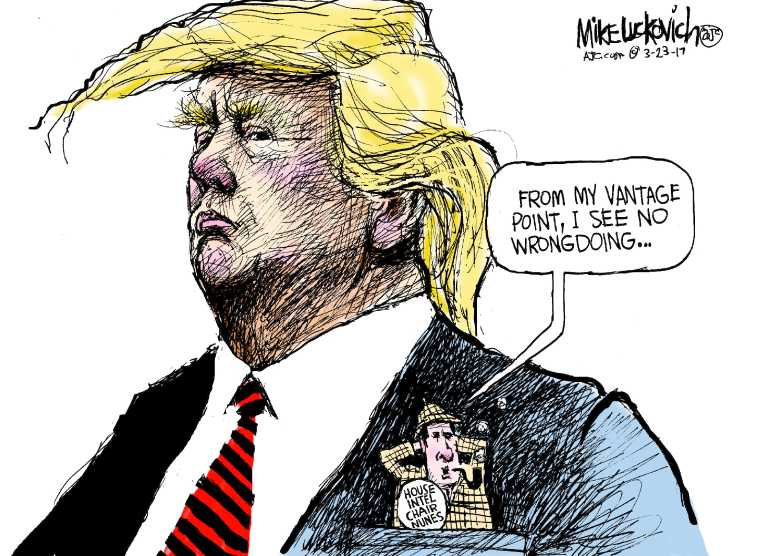 Political/Editorial Cartoon by Mike Luckovich, Atlanta Journal-Constitution on Trump Under FBI Investigation