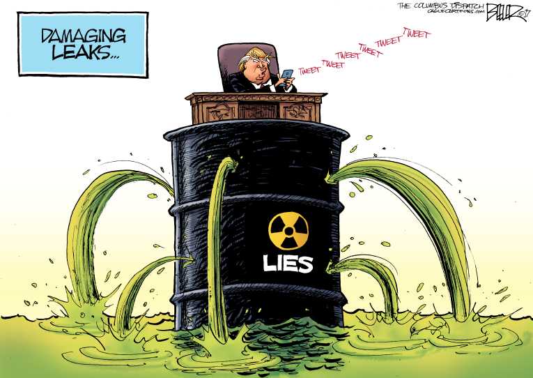 Political/Editorial Cartoon by Nate Beeler, Washington Examiner on Trump: “Doing Great”