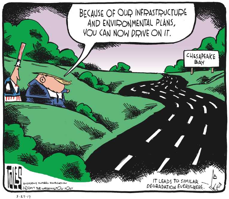 Political/Editorial Cartoon by Tom Toles, Washington Post on Trump: “Doing Great”