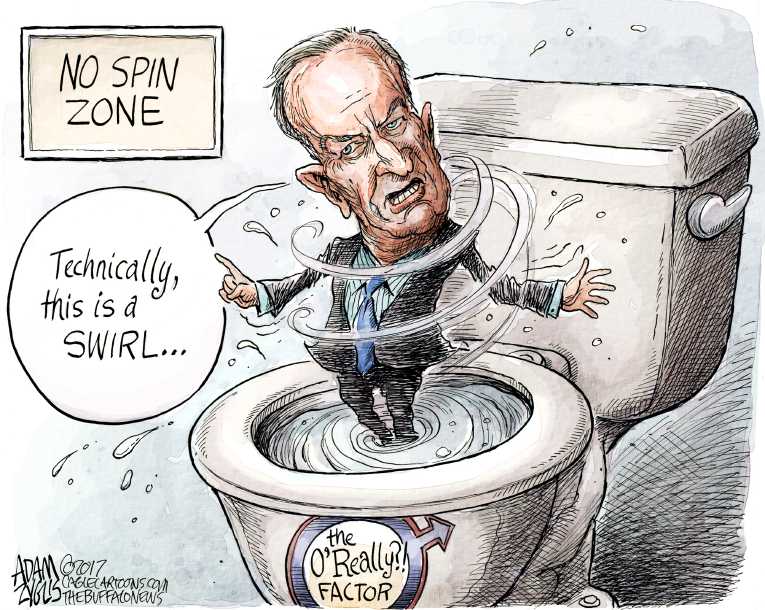 Political/Editorial Cartoon by Adam Zyglis, The Buffalo News on Bill O’Reilly Takes Vacation