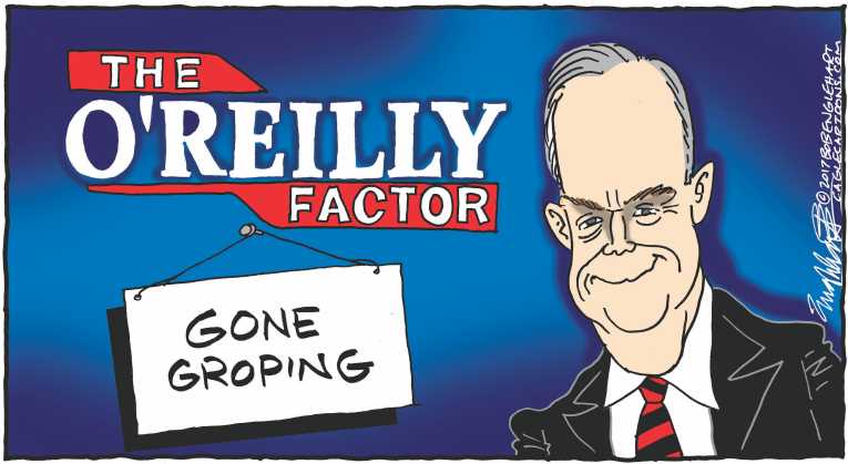 Political/Editorial Cartoon by Bob Engelhart, Hartford Courant on Bill O’Reilly Takes Vacation