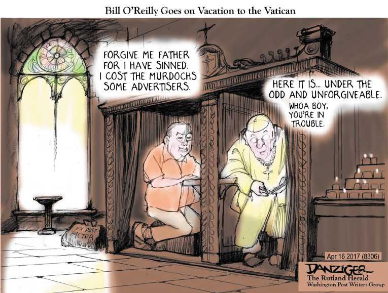 Political/Editorial Cartoon by Jeff Danziger on Bill O’Reilly Takes Vacation
