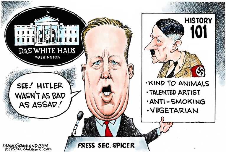 Political/Editorial Cartoon by Dave Granlund on Spicer Offers Final Solution