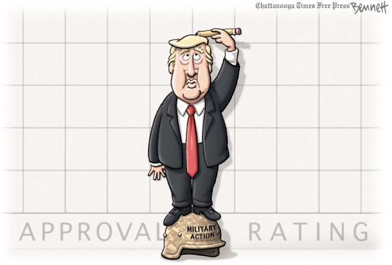 Political/Editorial Cartoon by Clay Bennett, Chattanooga Times Free Press on Trump Delivering on Promises