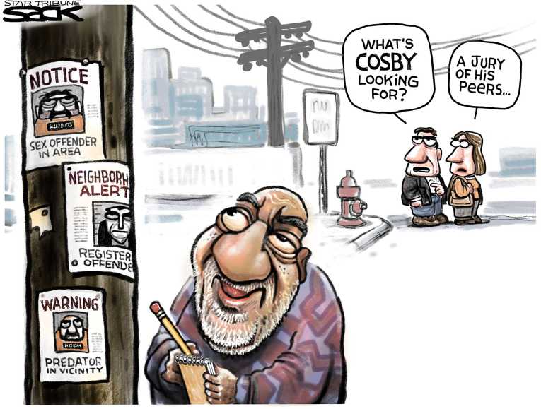 Political/Editorial Cartoon by Steve Sack, Minneapolis Star Tribune on Well-Hung Jury Deadlocked