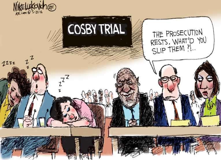 Political/Editorial Cartoon by Mike Luckovich, Atlanta Journal-Constitution on Well-Hung Jury Deadlocked