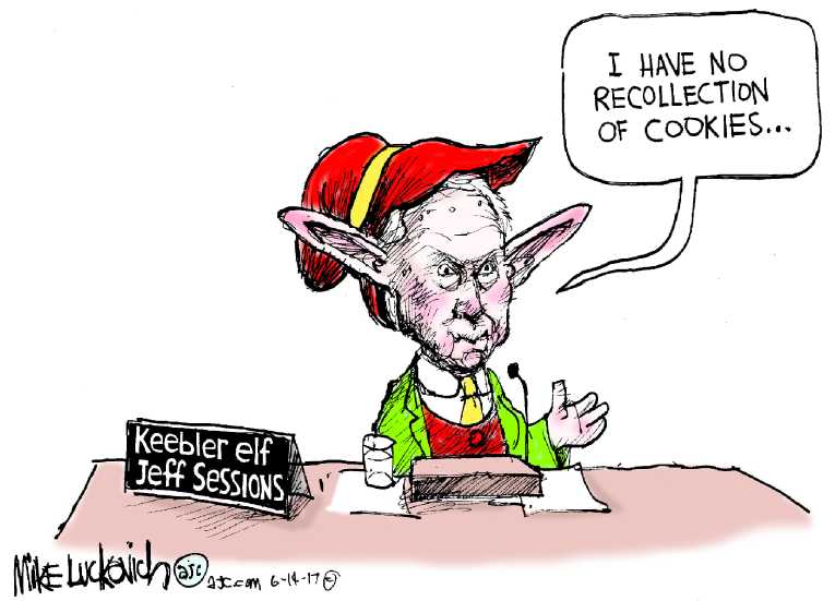 Political/Editorial Cartoon by Mike Luckovich, Atlanta Journal-Constitution on Attorney General Protects Trump