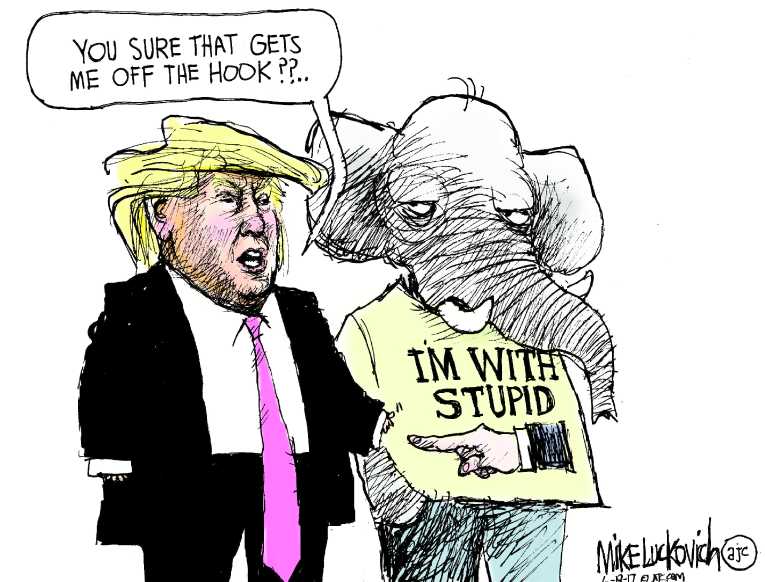 Political/Editorial Cartoon by Mike Luckovich, Atlanta Journal-Constitution on Trump Contemplating More Changes