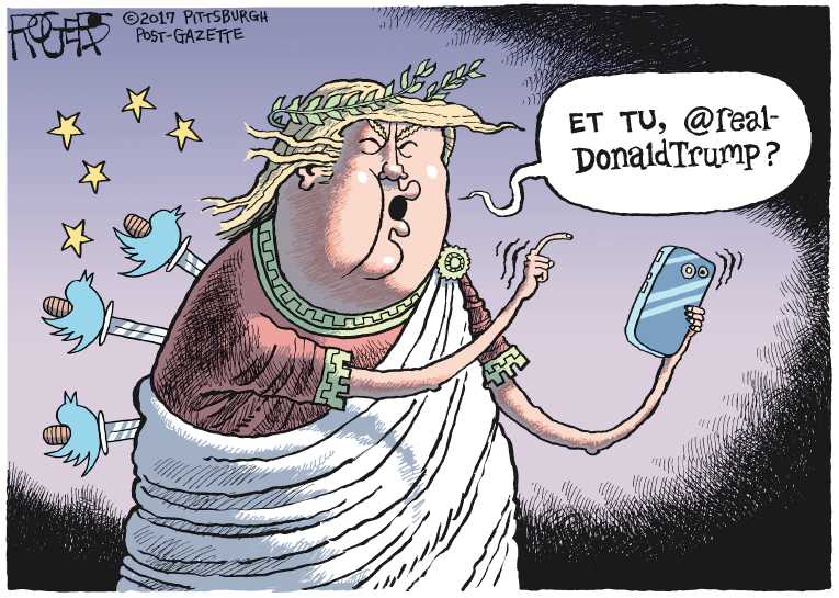 Political/Editorial Cartoon by Rob Rogers, The Pittsburgh Post-Gazette on Trump Contemplating More Changes