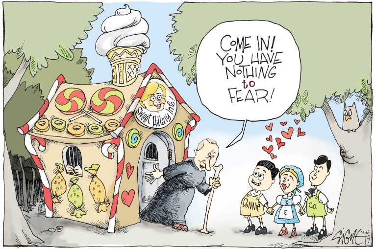 Political/Editorial Cartoon by Signe Wilkinson, Philadelphia Daily News on Campaign Secretly Met Russians