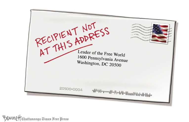 Political/Editorial Cartoon by Clay Bennett, Chattanooga Times Free Press on Presidency Taken to New Place