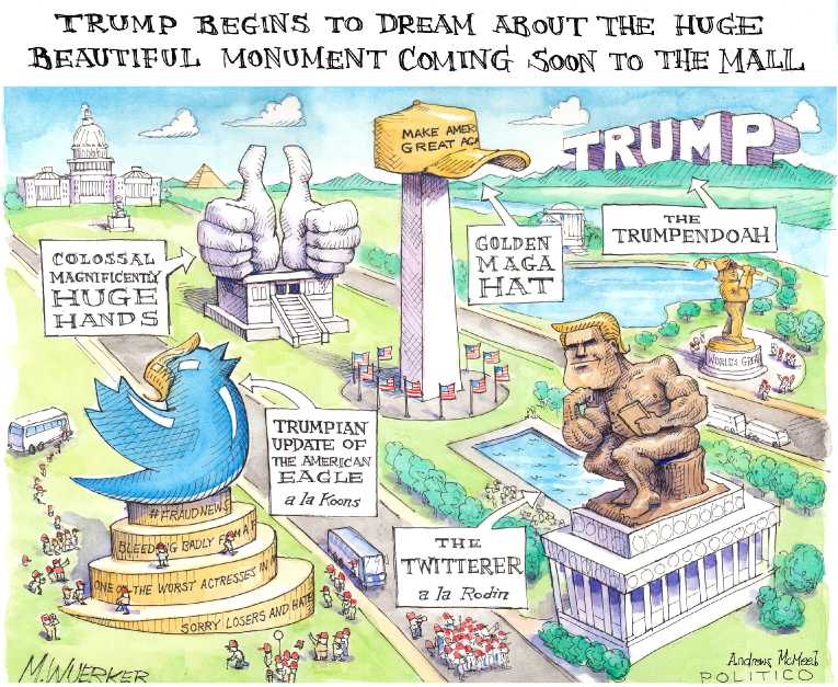 Political/Editorial Cartoon by Matt Wuerker, Politico on Presidency Taken to New Place
