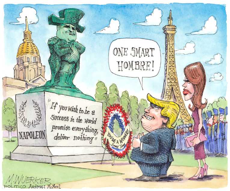 Political/Editorial Cartoon by Matt Wuerker, Politico on Trump Travels