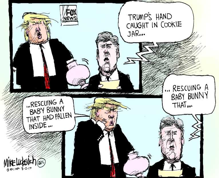 Political/Editorial Cartoon by Mike Luckovich, Atlanta Journal-Constitution on Trump Takes a Vacation