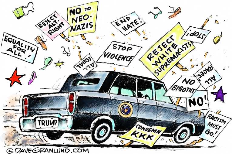 Political/Editorial Cartoon by Dave Granlund on Nazi Rally Turns Violent
