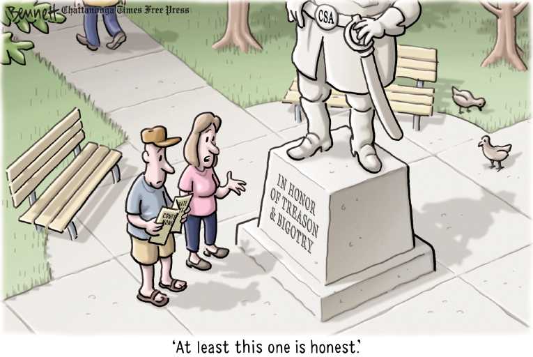 Political/Editorial Cartoon by Clay Bennett, Chattanooga Times Free Press on Nazi Rally Turns Violent