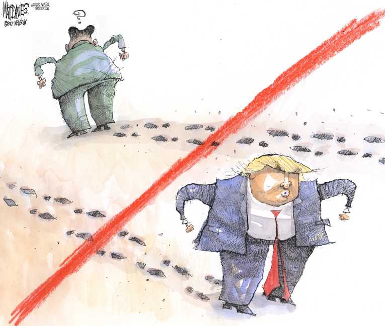 Political/Editorial Cartoon by Matt Davies, Journal News on Leaders Discuss Options