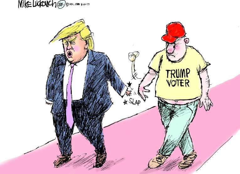 Political/Editorial Cartoon by Mike Luckovich, Atlanta Journal-Constitution on President Sets New Poll Record