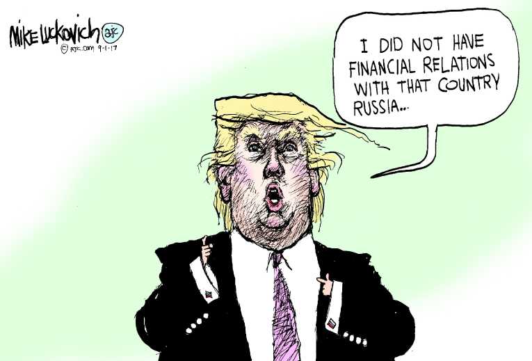 Political/Editorial Cartoon by Mike Luckovich, Atlanta Journal-Constitution on Trump Planning for Fight