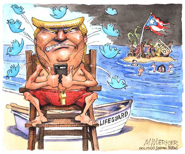 Political/Editorial Cartoon by Matt Wuerker, Politico on Puerto Rico Crisis Worsens