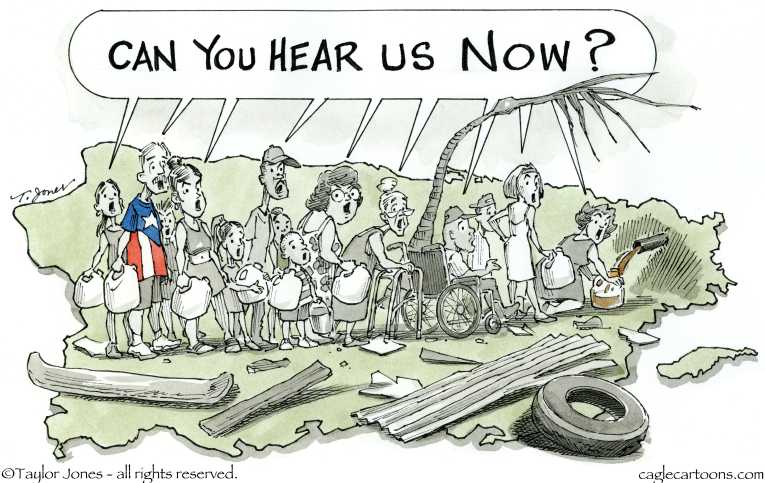 Political/Editorial Cartoon by Taylor Jones, Tribune Media Services on Puerto Ricans Desperate for Relief