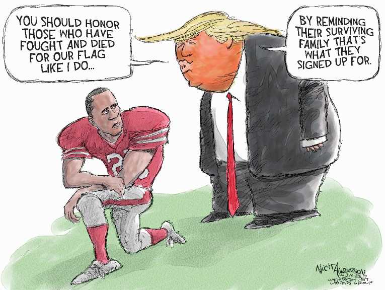 Political/Editorial Cartoon by Nick Anderson, Houston Chronicle on Trump Finds Support