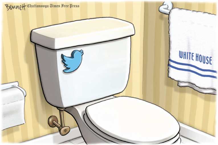 Political/Editorial Cartoon by Clay Bennett, Chattanooga Times Free Press on Trump Implementing Plan