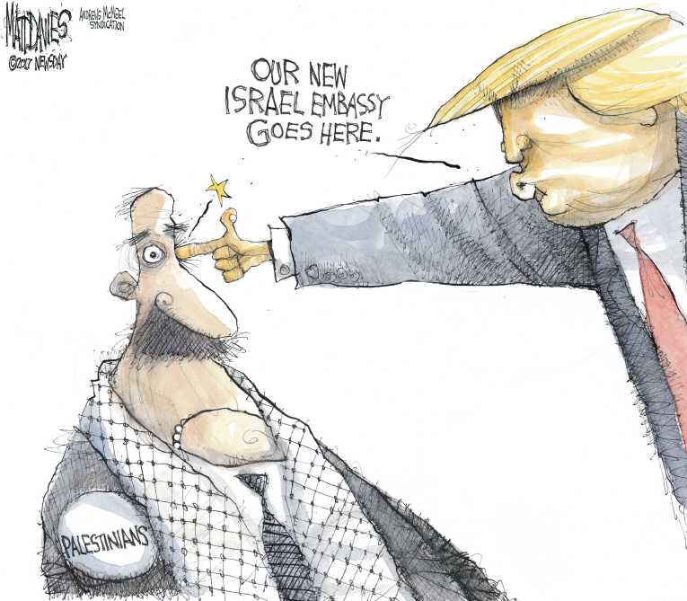 Political/Editorial Cartoon by Matt Davies, Journal News on Trump Accelerates Peace Process