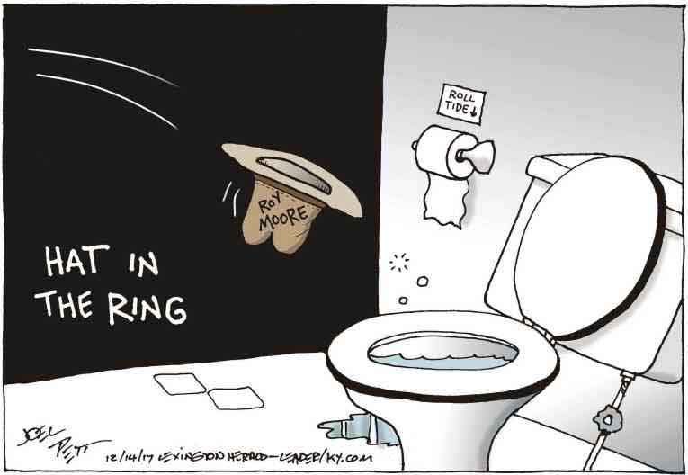 Political/Editorial Cartoon by Joel Pett, Lexington Herald-Leader, CWS/CartoonArts Intl. on Moore Defeats Moore!
