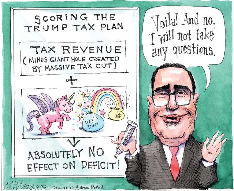 Political/Editorial Cartoon by Matt Wuerker, Politico on Americans Oppose Tax Plan