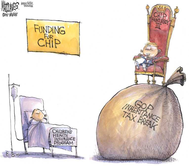 Political/Editorial Cartoon by Matt Davies, Journal News on Americans Oppose Tax Plan