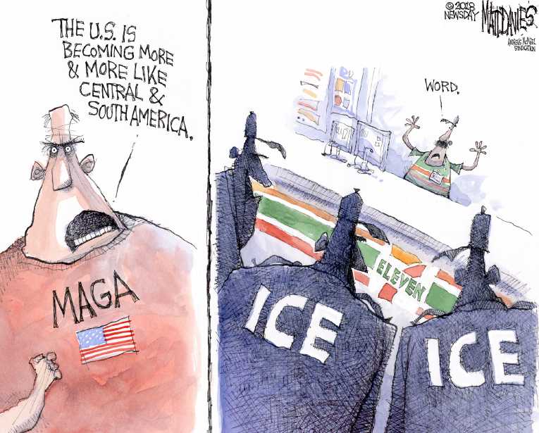 Political/Editorial Cartoon by Matt Davies, Journal News on Deportations Increasing