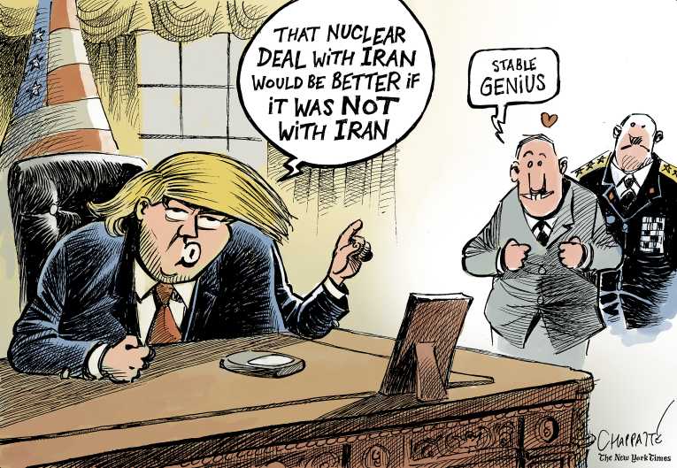 Political/Editorial Cartoon by Patrick Chappatte, International Herald Tribune on Doctor: Trump’s Health “Excellent”