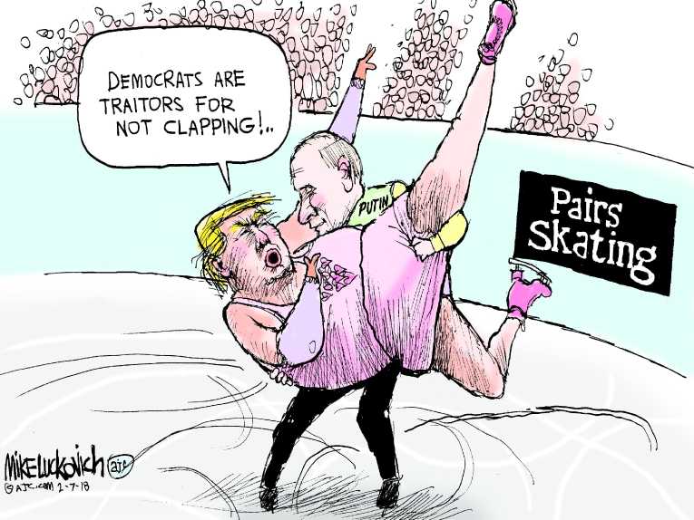 Political/Editorial Cartoon by Mike Luckovich, Atlanta Journal-Constitution on Trump Presidency a Dream