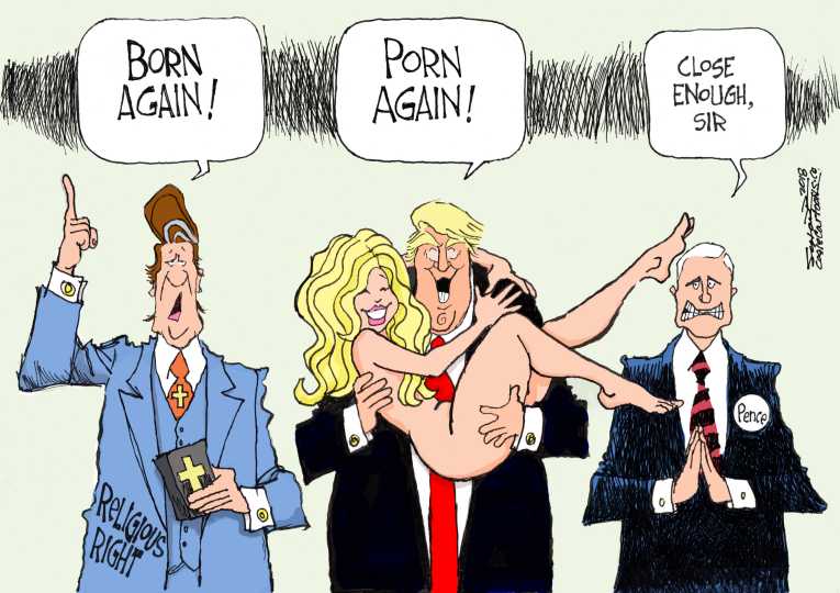 Political/Editorial Cartoon by Bill Schorr, Cagle Cartoons on Trump Presidency a Dream